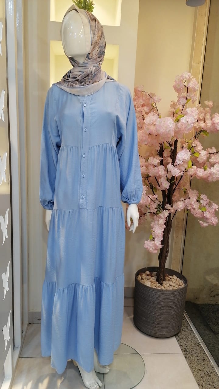 Dress Linen Light Blue 3439