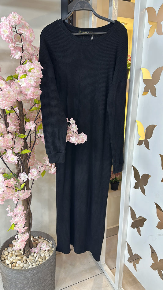 Basic Ribbed Wool Black 71046