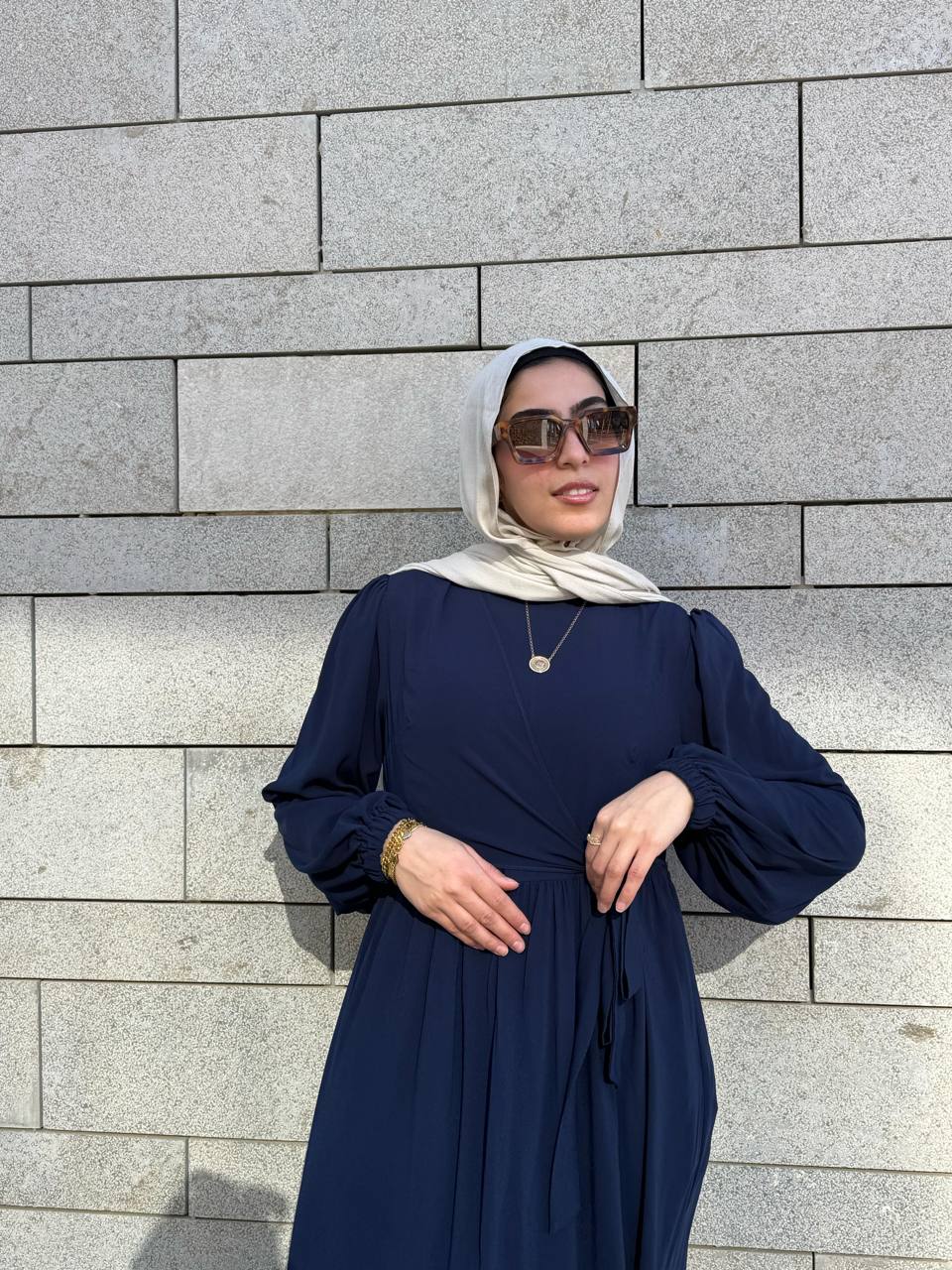 Elegant Crepe Dress With Tie