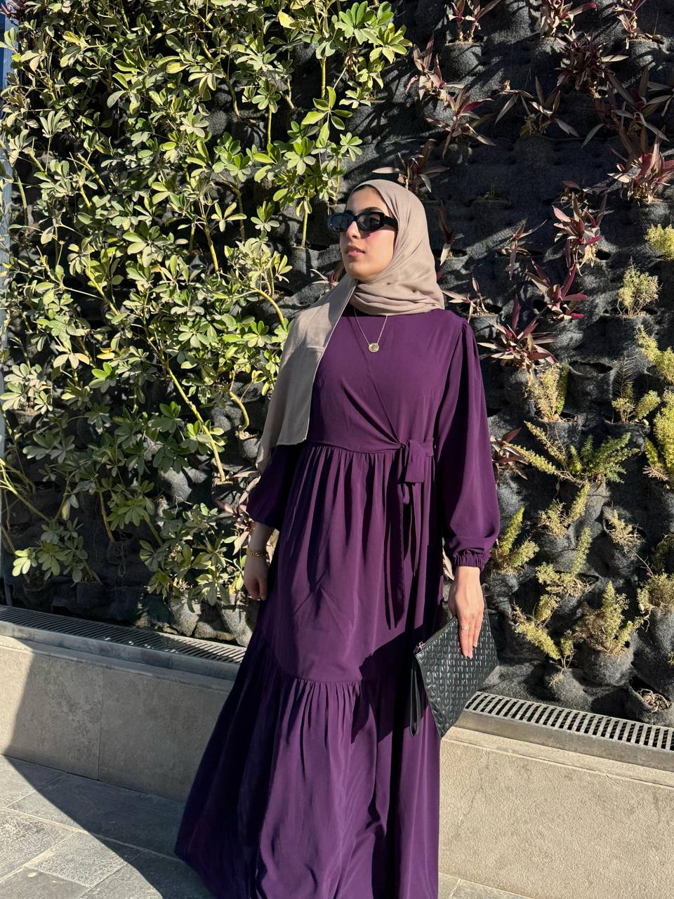 Elegant Crepe Dress With Tie