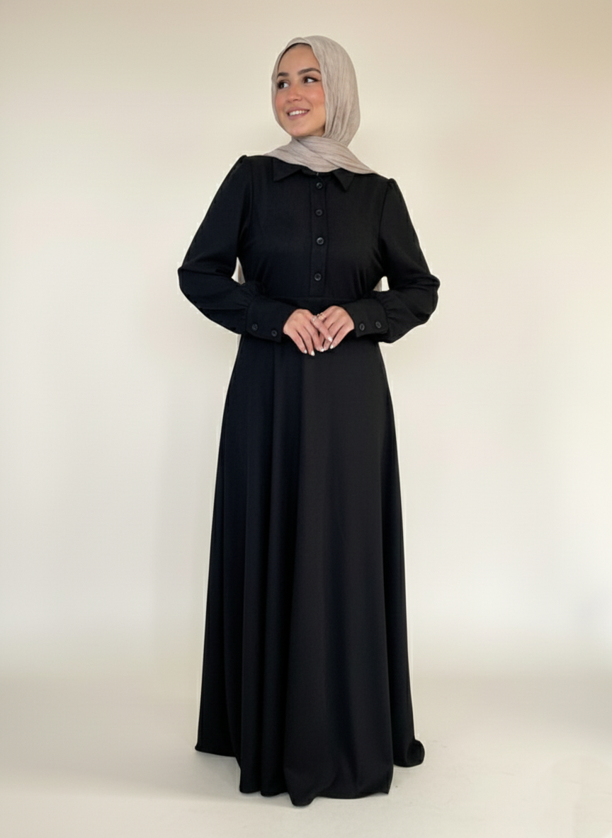 Luminous Suede Dress - Black