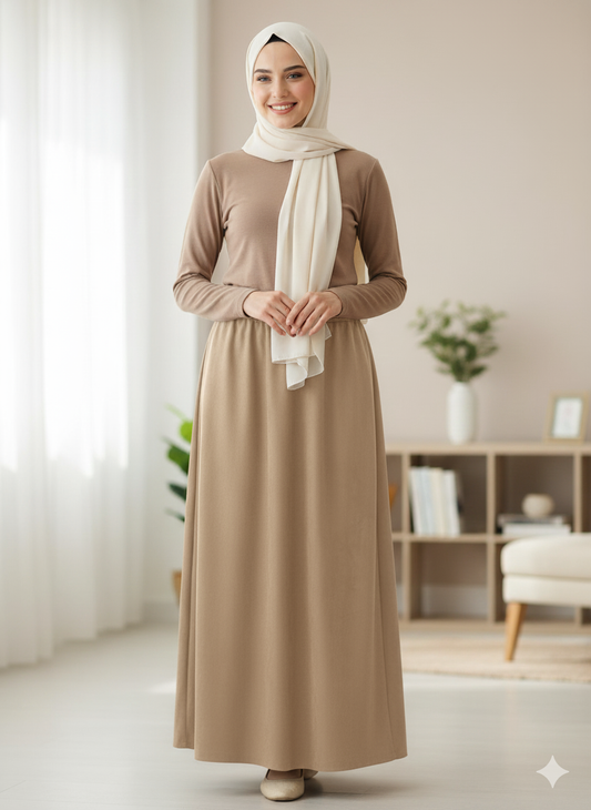 Plain suede skirt