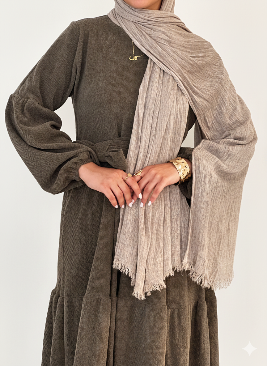 HAYA Knitted Wool Dress - Olive