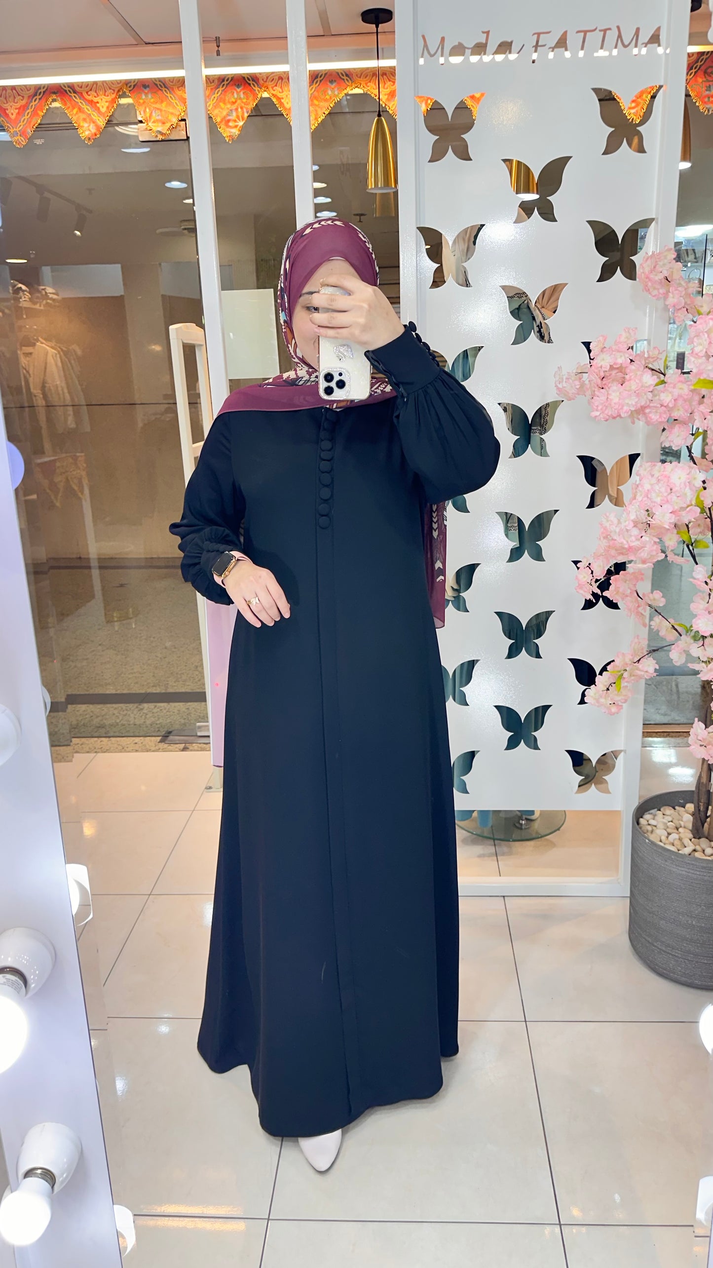 Lustre Abaya Crepe Black