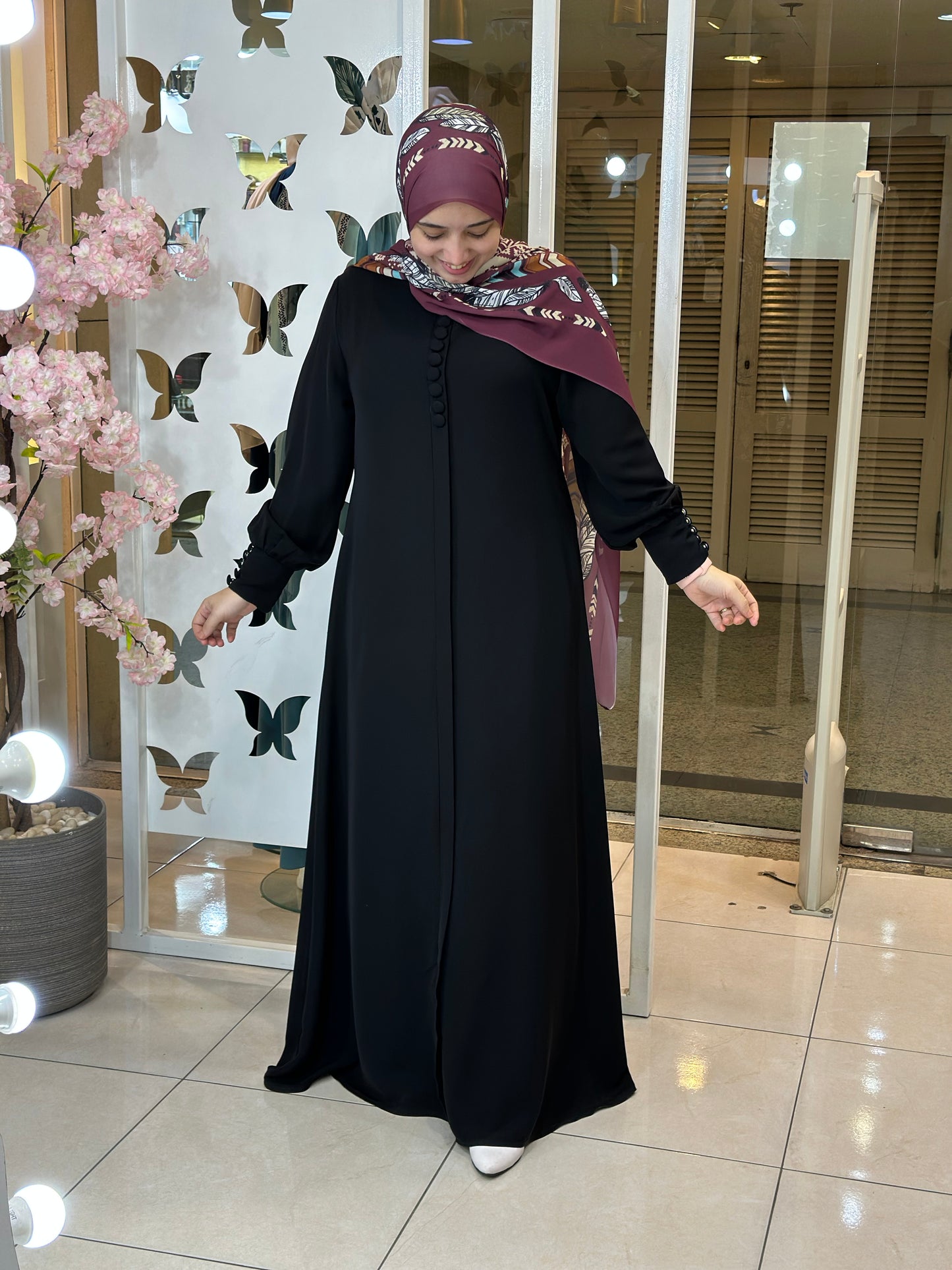 Lustre Abaya Crepe Black