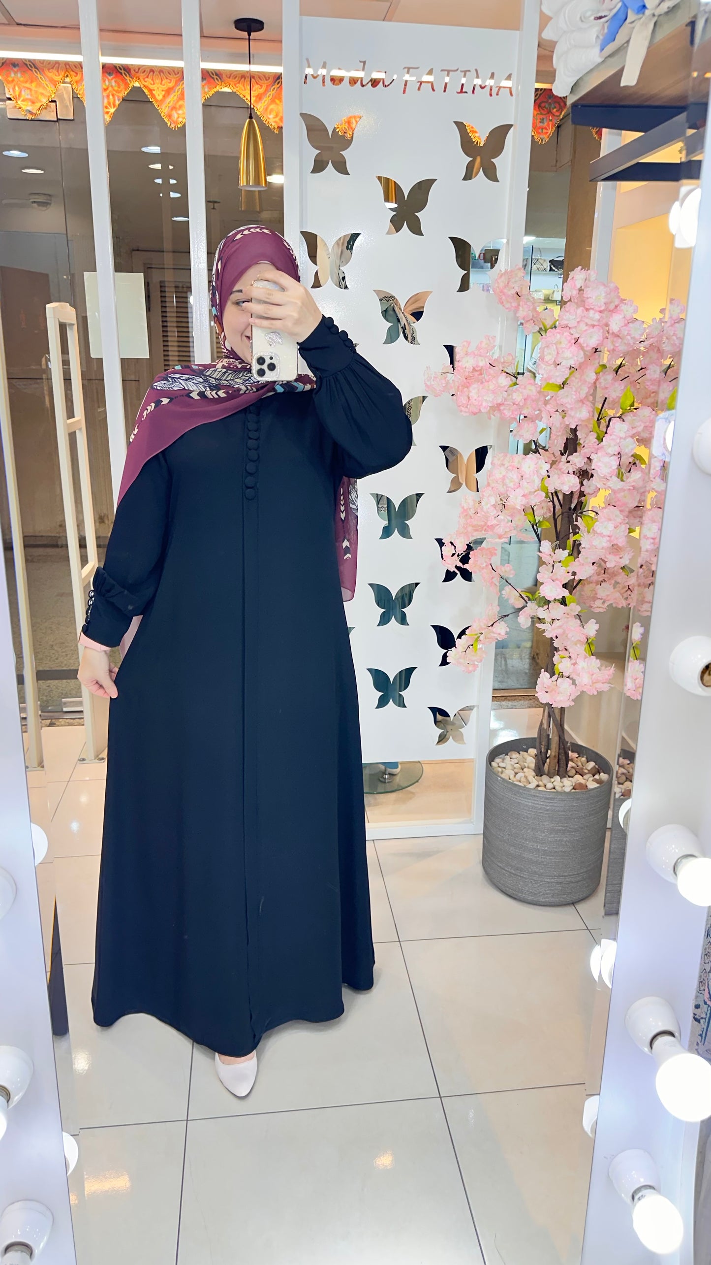 Lustre Abaya Crepe Black