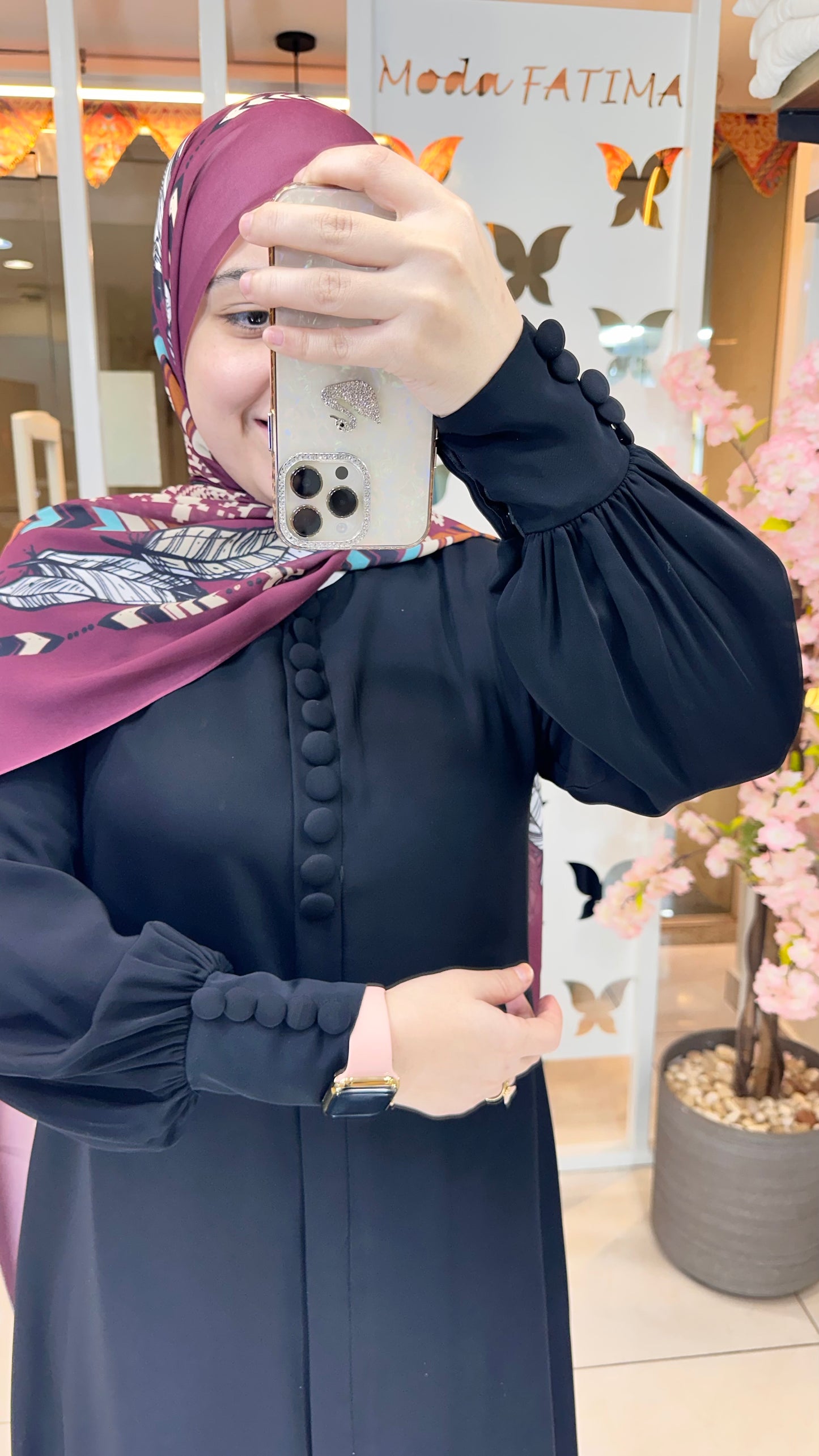 Lustre Abaya Crepe Black