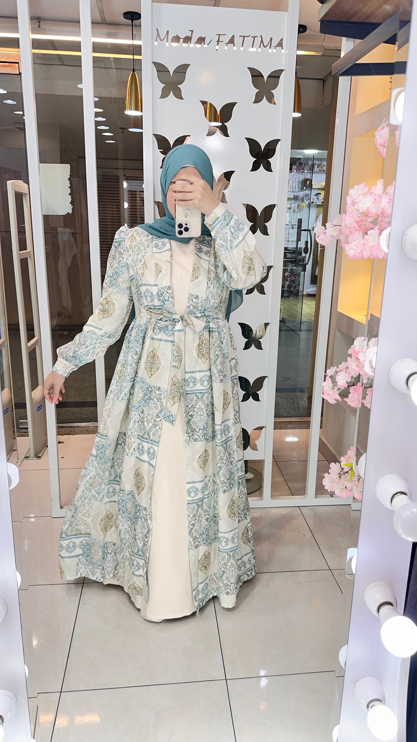 Cardigan Crepe korecha Printed