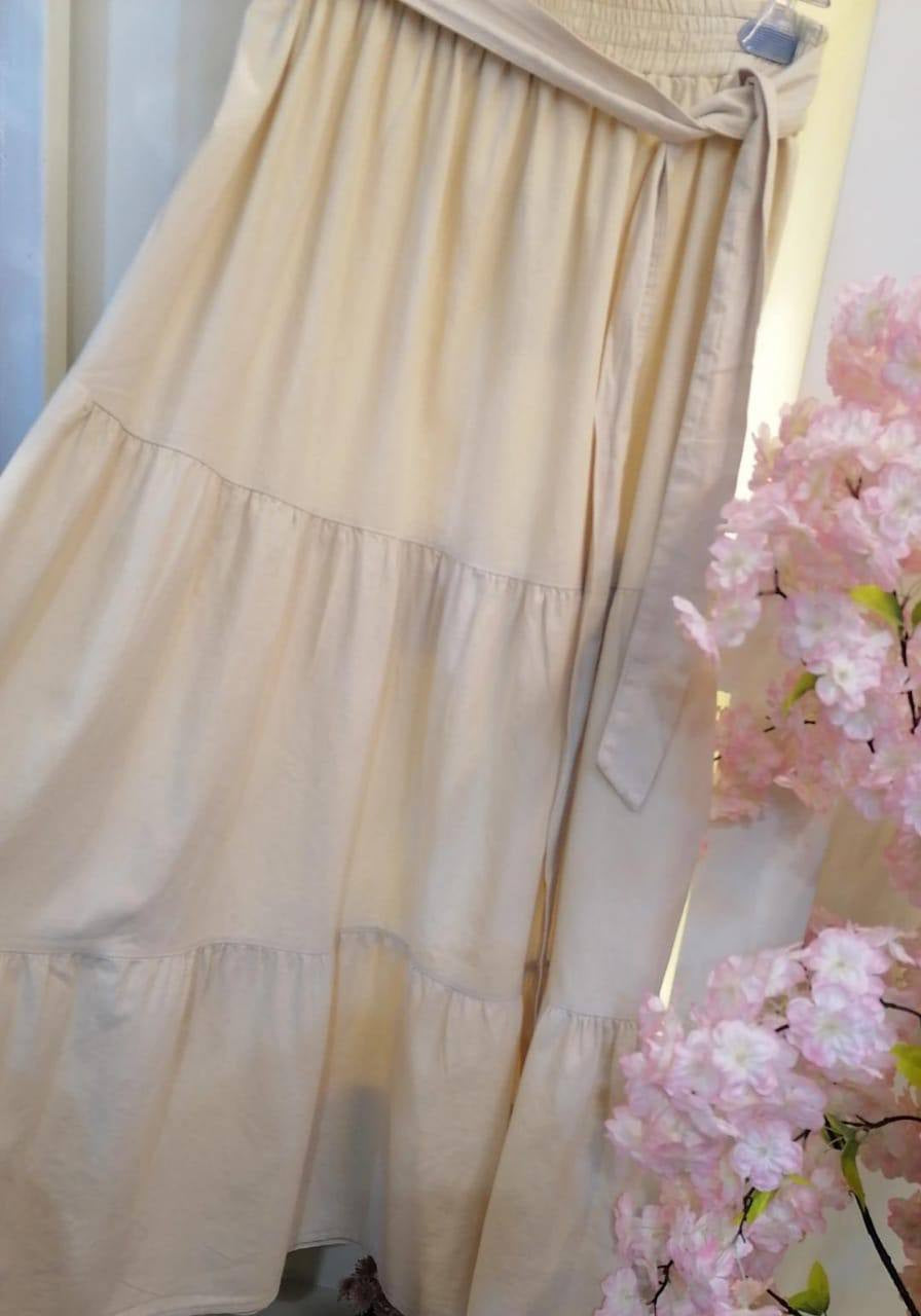 Skirt Linen Beige 25334