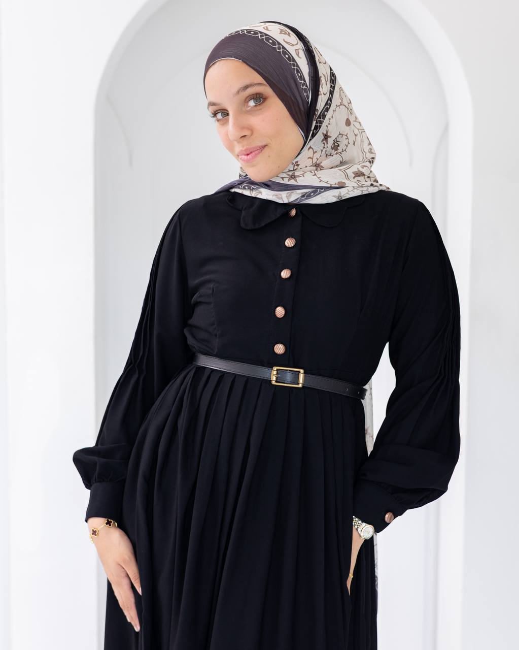 Rosa Pleated Crepe Dress