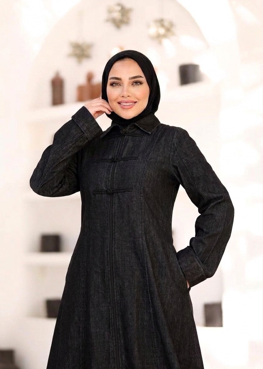 Black Indigo Denim Dress