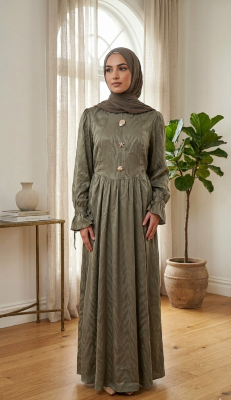 Moug Jacquard Dress-Mint