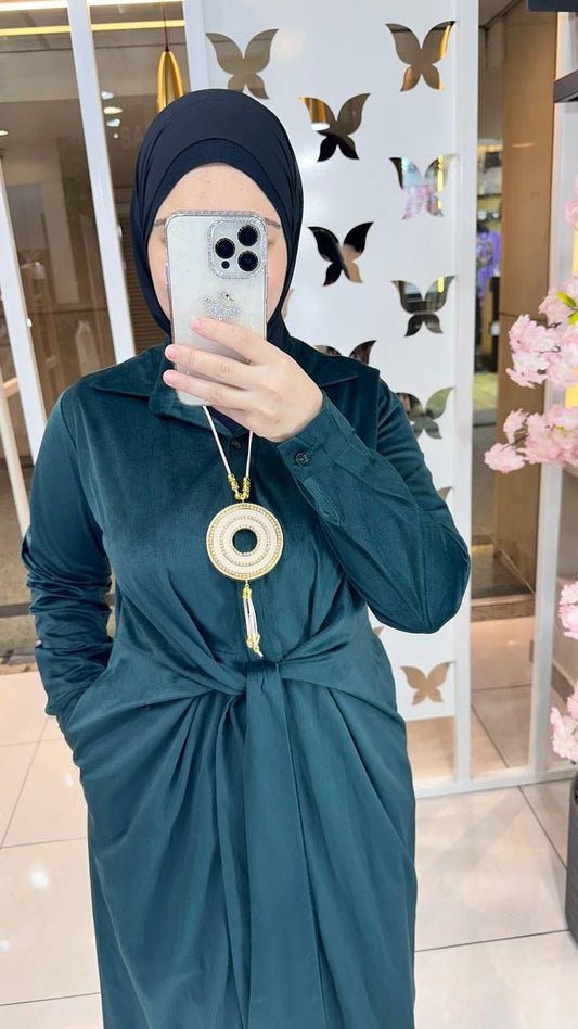 Mini Dress Suede Buttons
