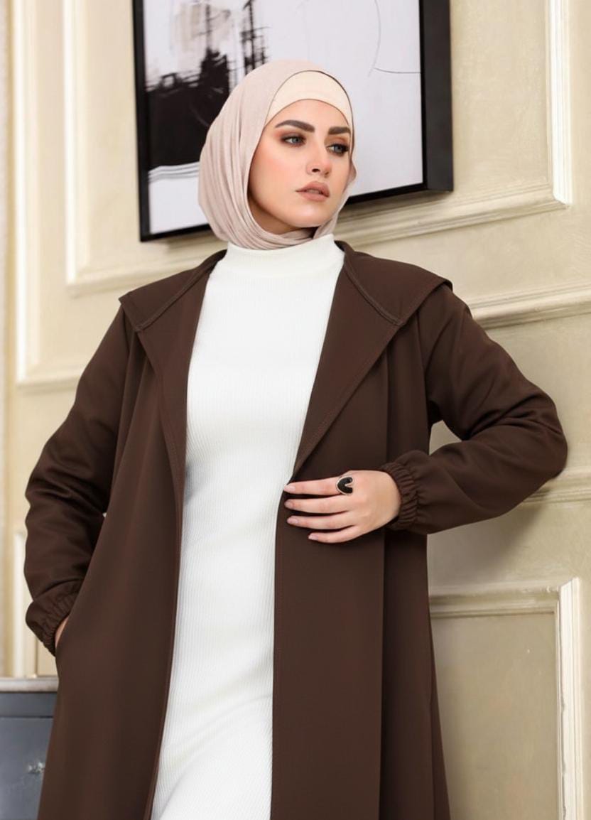 Waterproof Coat with hood - Brown