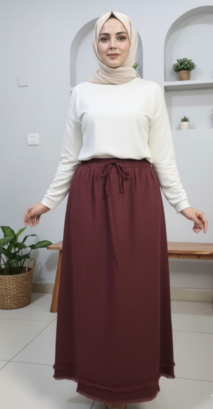 Tala Gabardine Skirt-dark red