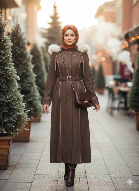 Abaya Heavy  Wool Light Brown 25027