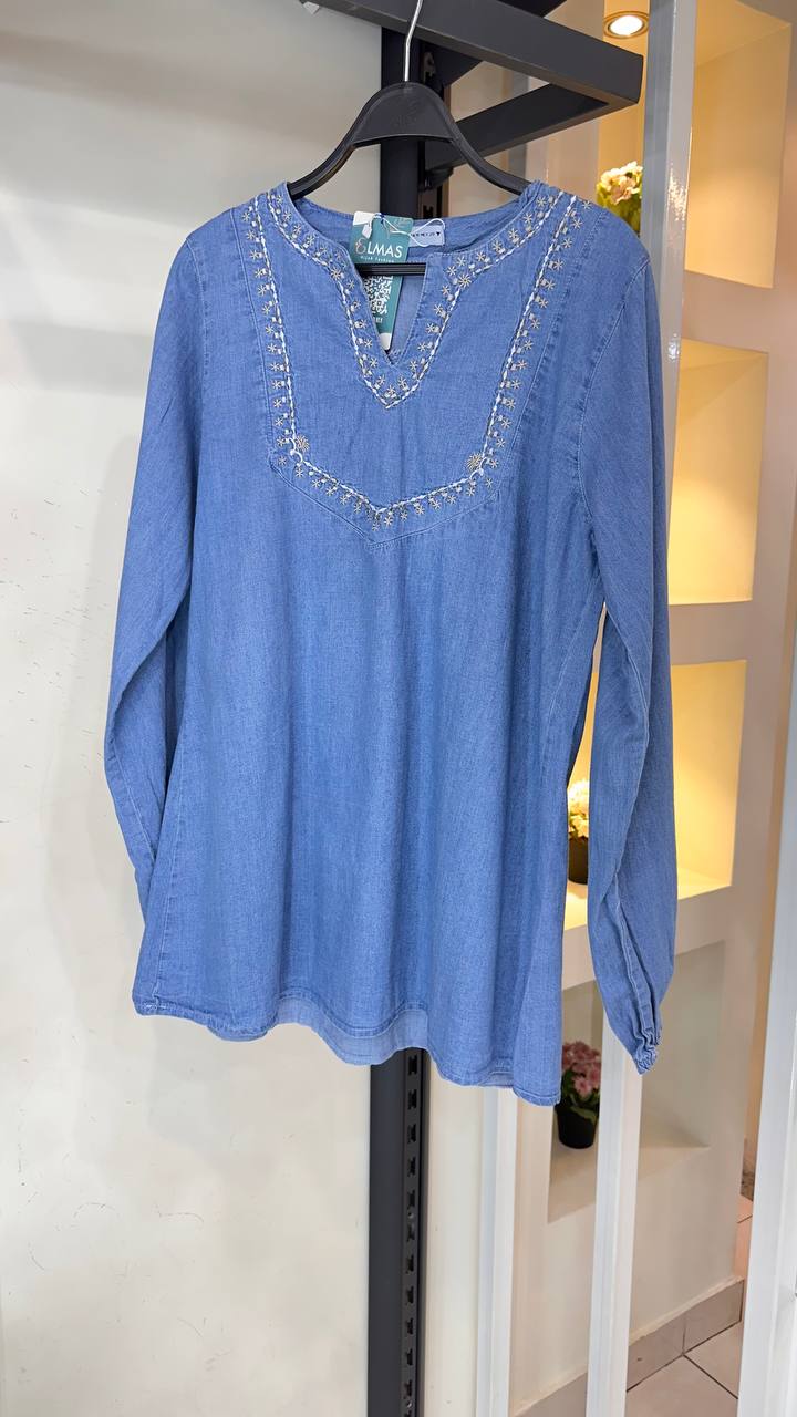 Denim Blouse Embroidered