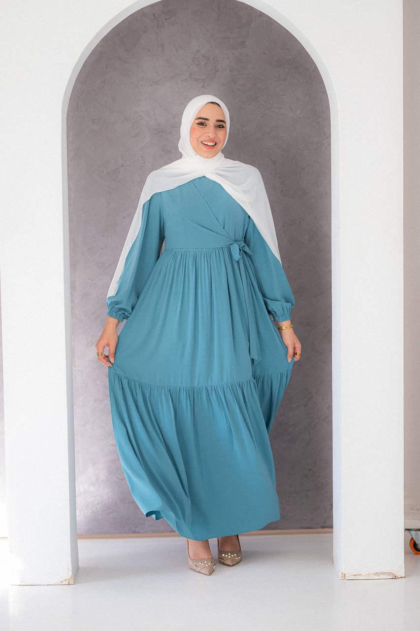 Elegant Crepe Dress With Tie
