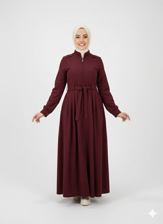 Lazord Wool Maxi Dress - Dark Red