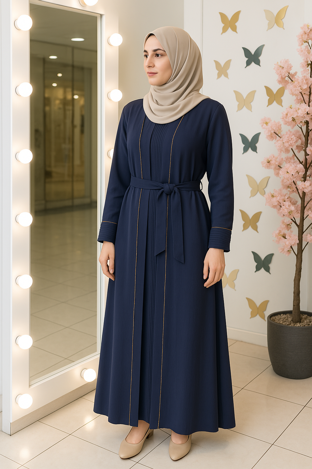 Shimmer Set Crepe Korecha Dark Blue