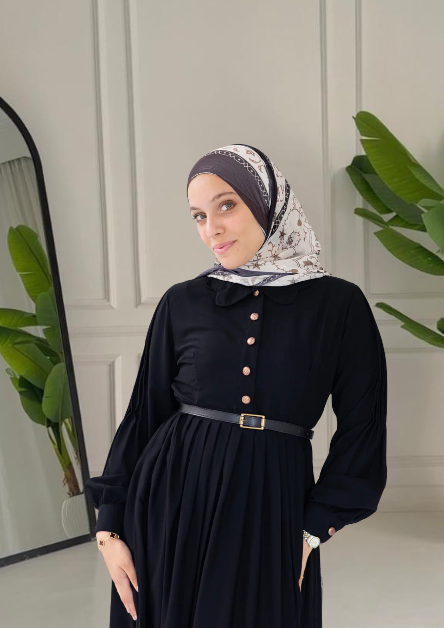 Rosa Crep Plisse Dress