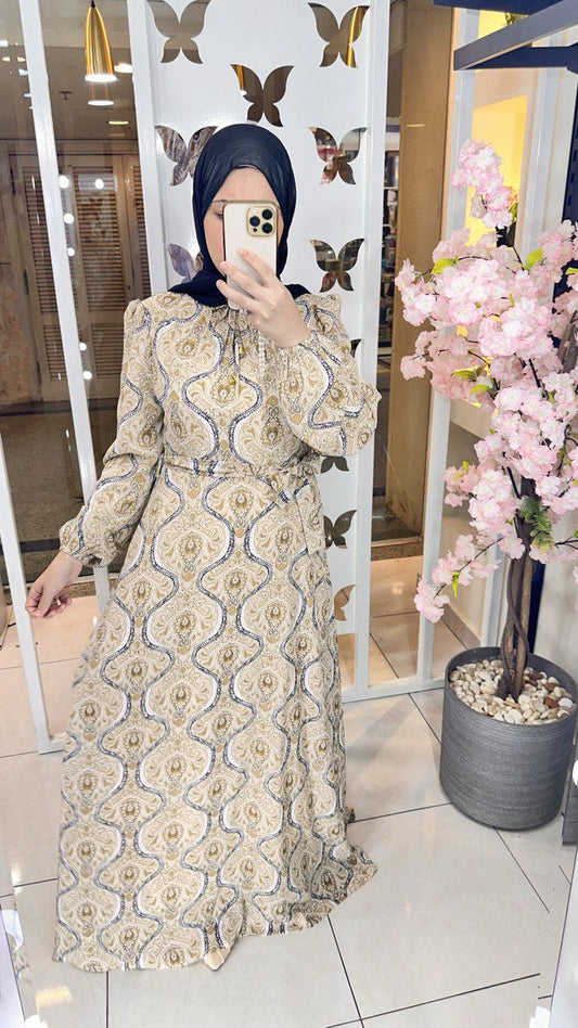 Dress Chiffon Beige 25324