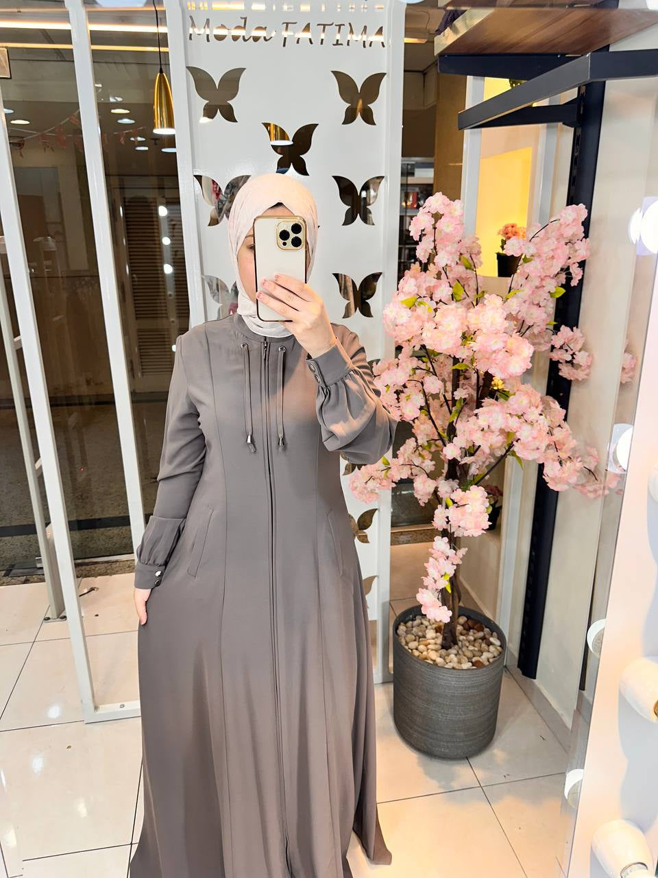 Abaya Crepe Light Brown 25209