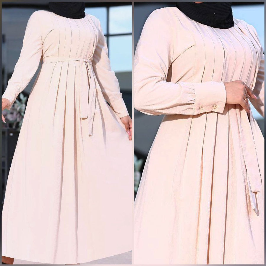 Dress Crepe Beige 25143