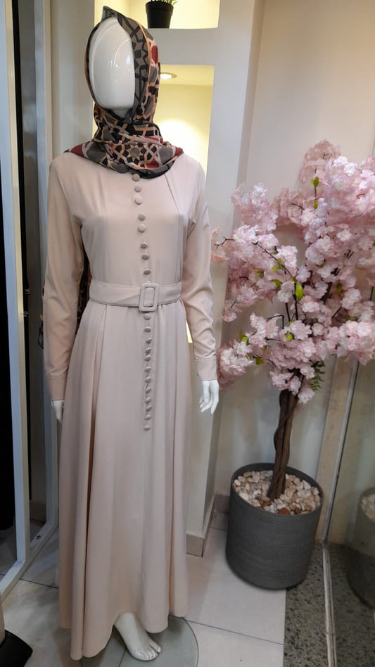 Dress Crepe Beige 25224