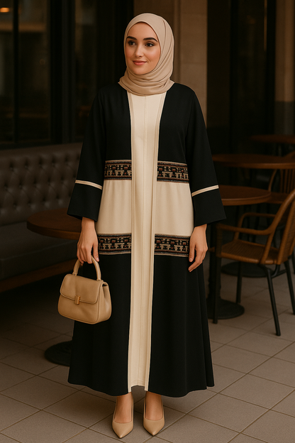 Cardigan Crepe Embroidered Black