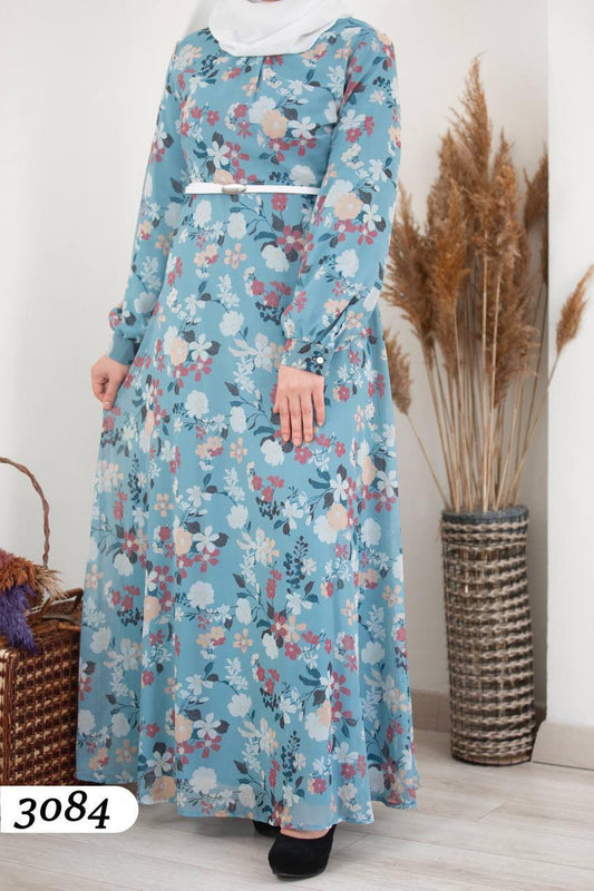 Dress Chiffon Blue 2976