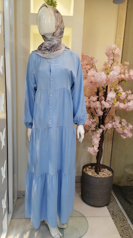 Dress Linen Light Blue 3439