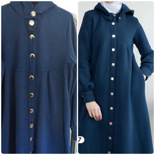 Dress Melton Buttons Dark Blue