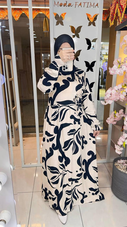 Dress Soft cotton Printed With Tie