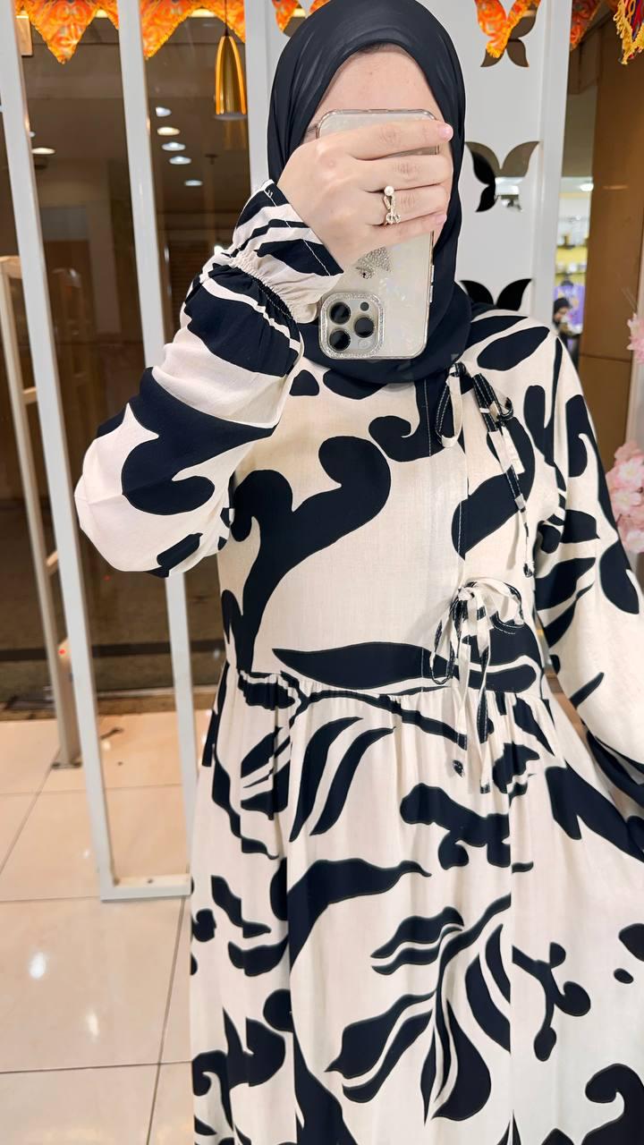 Dress Soft cotton Printed With Tie