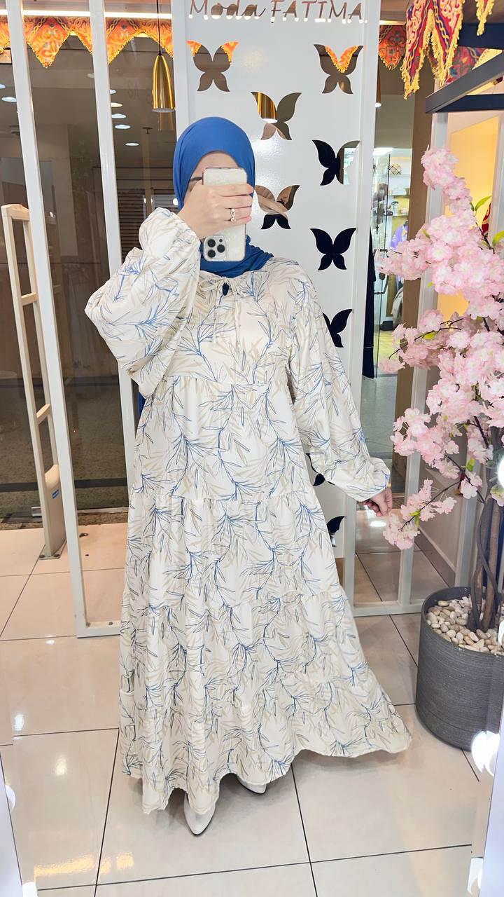 Dress Soft Printed Blue*Beige
