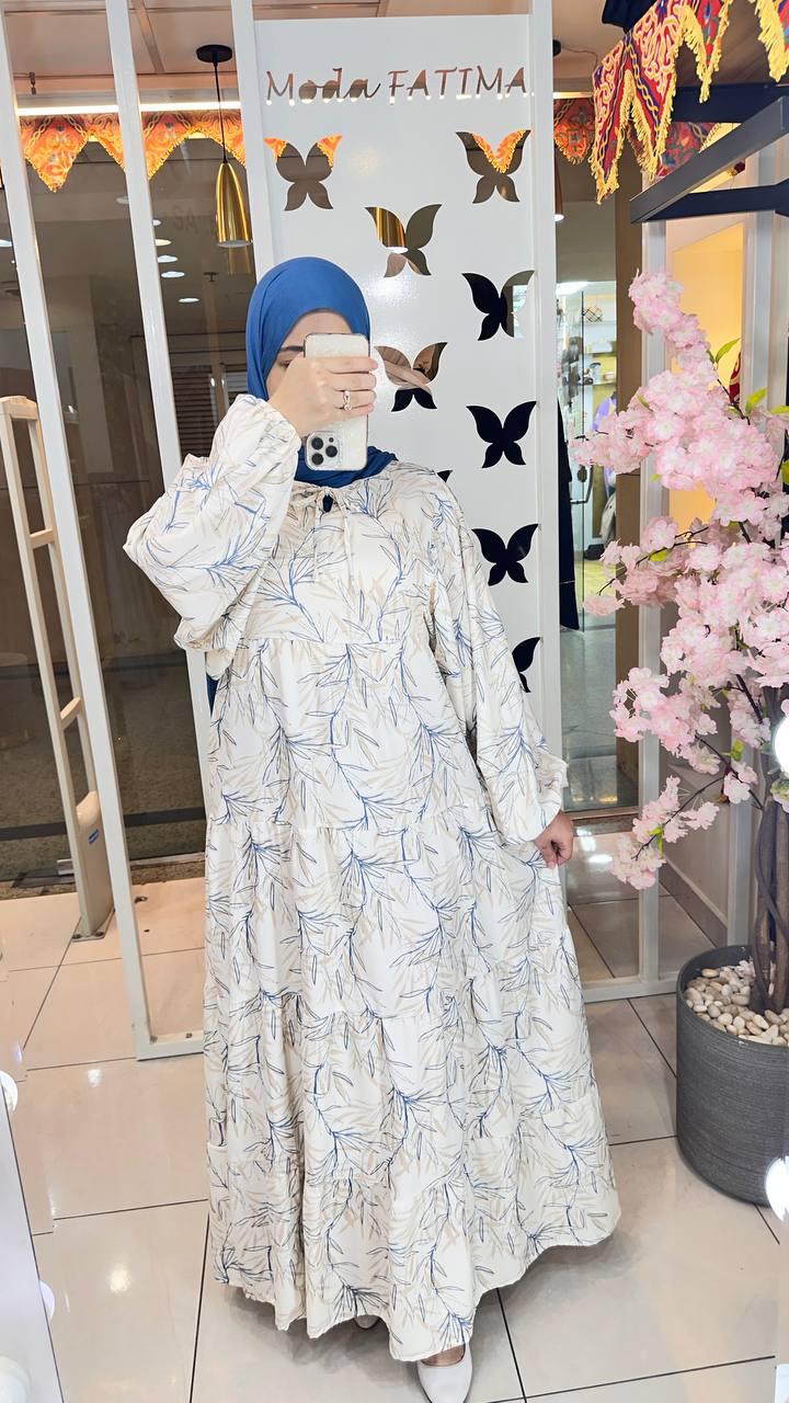 Dress Soft Printed Blue*Beige