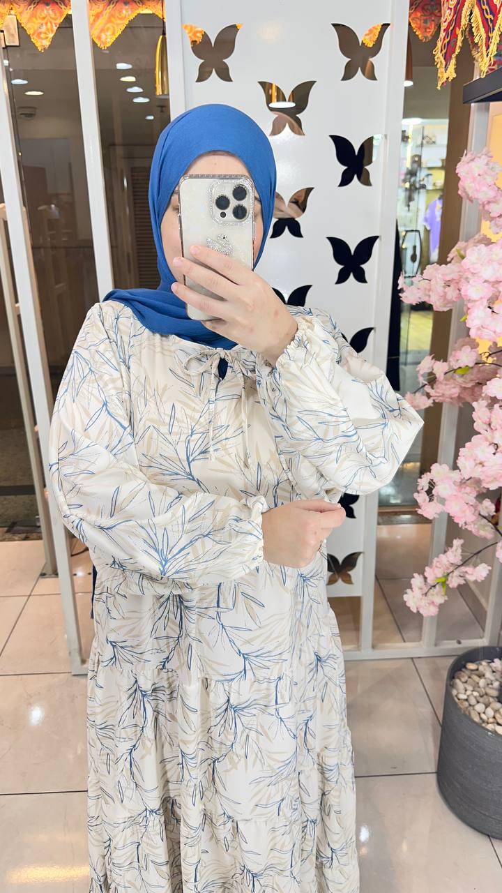 Dress Soft Printed Blue*Beige