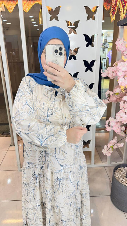 Dress Soft Printed Blue*Beige
