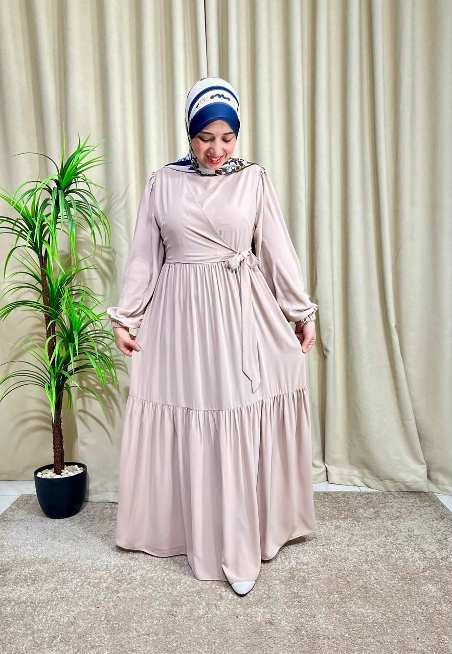 Elegant Crepe Dress With Tie