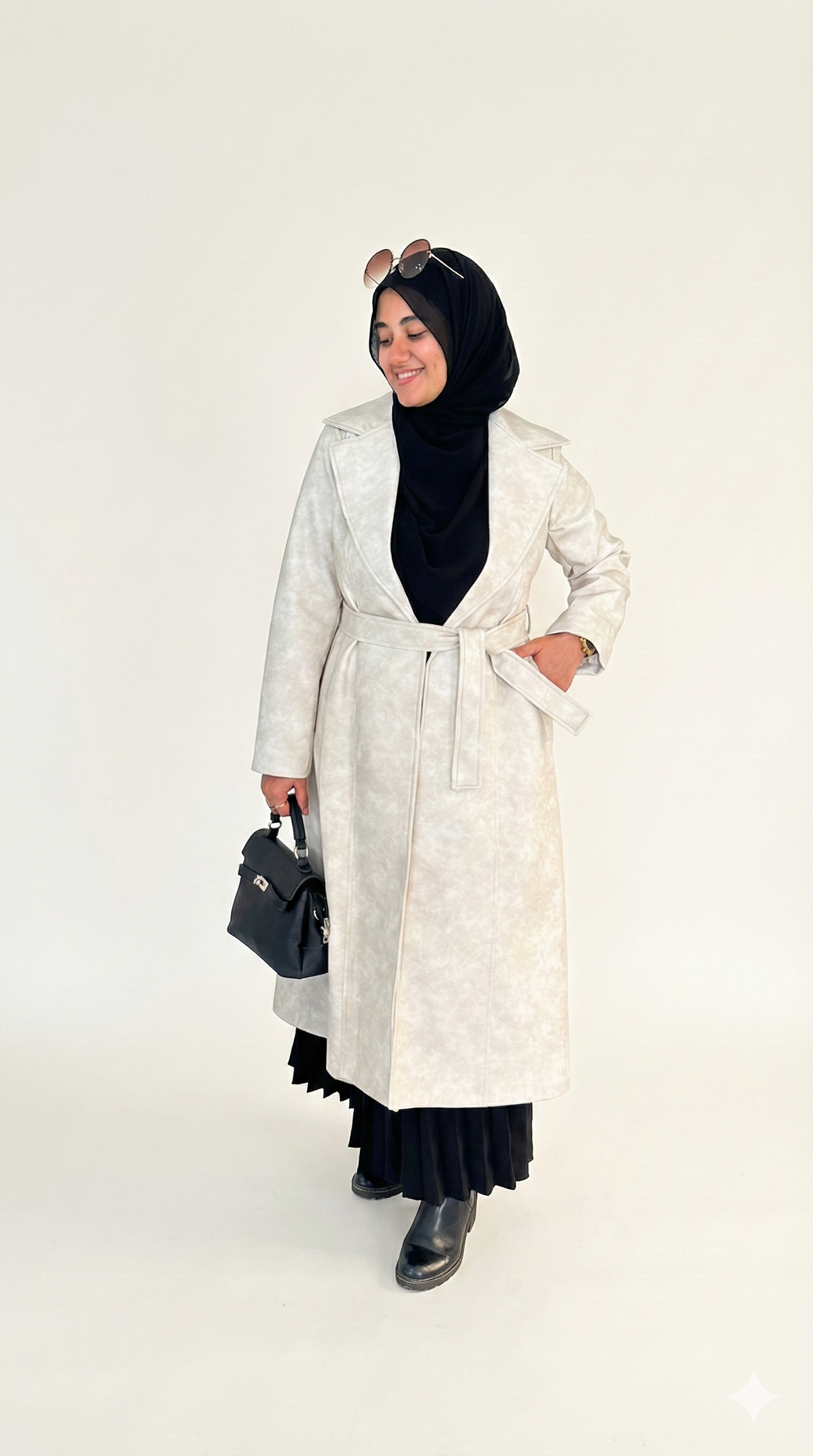 Leather coat with satin lining