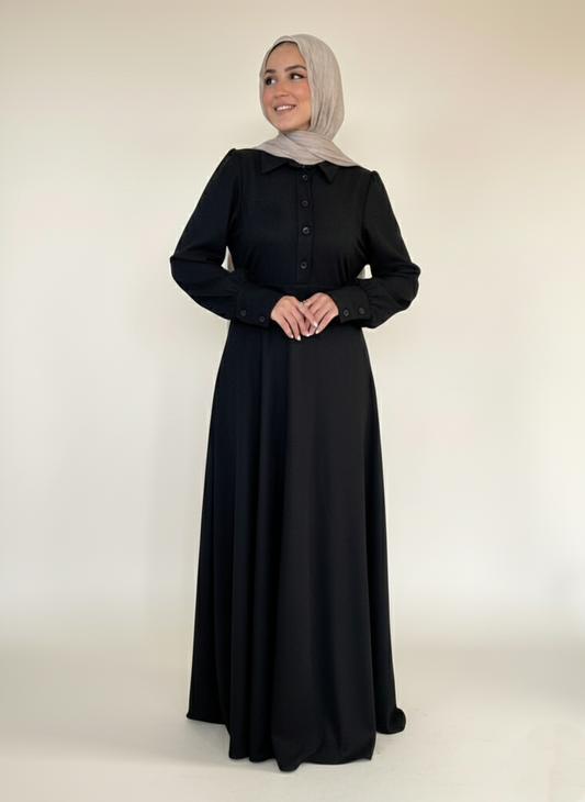 Luminous Suede Dress - Black