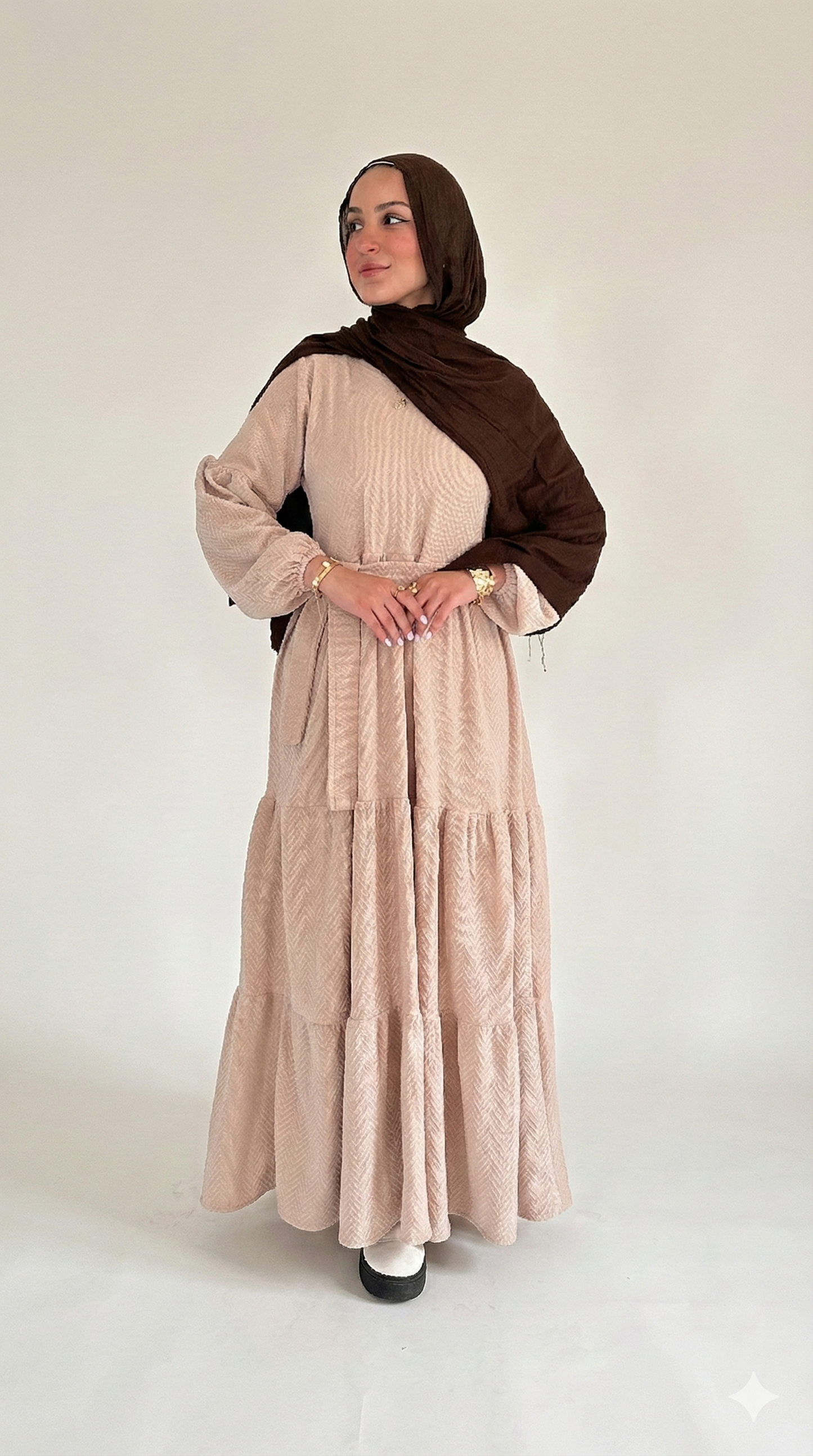 HAYA Knitted Wool Dress - Beige