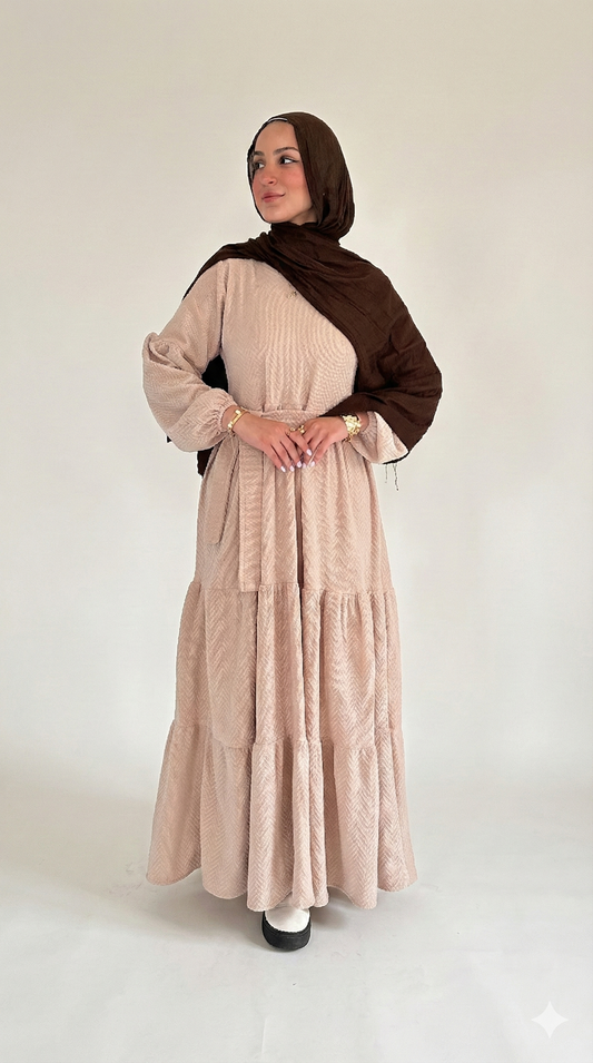 HAYA Knitted Wool Dress - Beige