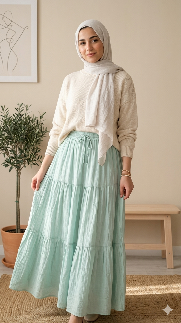 Hala Linen Skirt-Mint