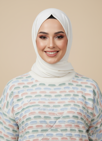 Winter knitted sweater - White