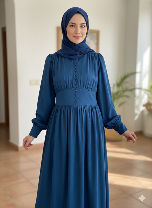 Premier suede dress with buttons