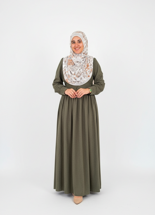 Premier suede dress with buttons