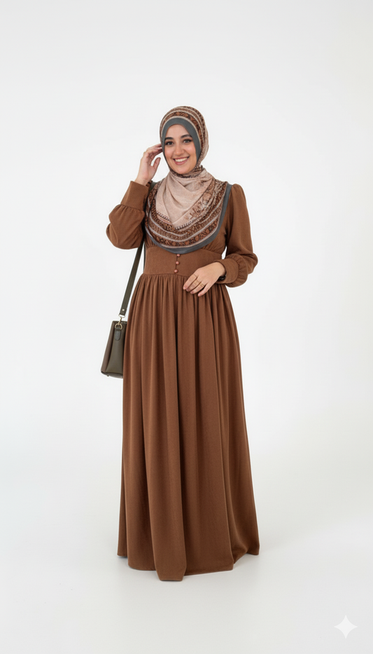 Premier suede dress with buttons