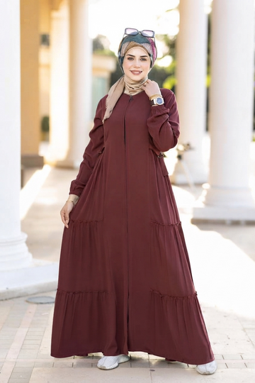 Crepe Tiered Dress-Dark Orange
